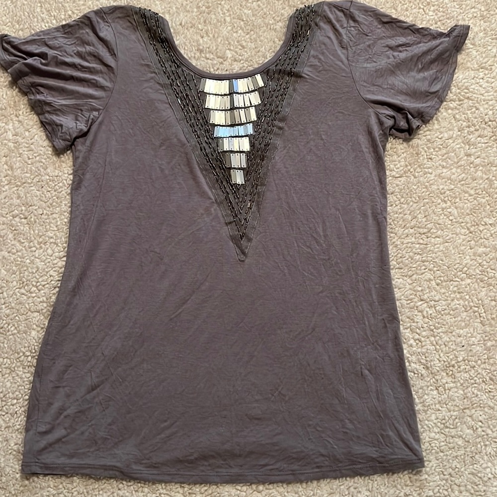 BKE Boutique short sleeve shirt size large top embellished